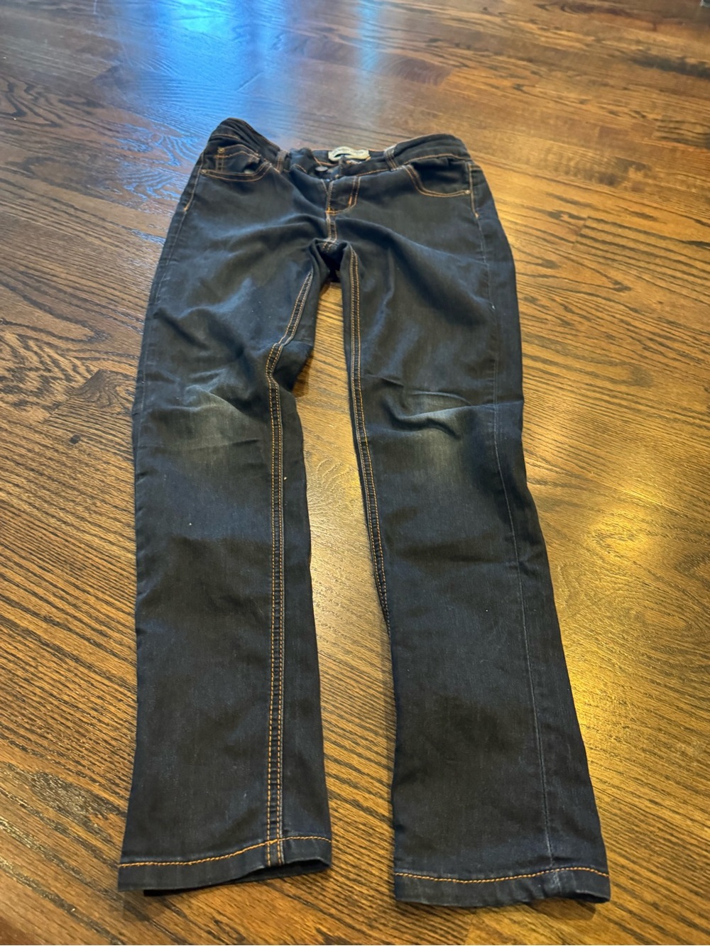 Indigo Rein Dark Indigo Jeans with Orange Stitching
